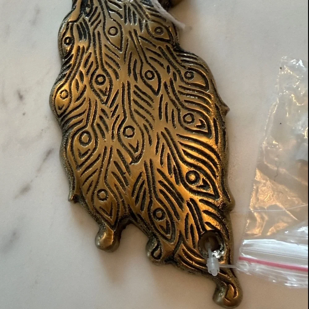 Anthropologie Brass Peacock Wall Hook